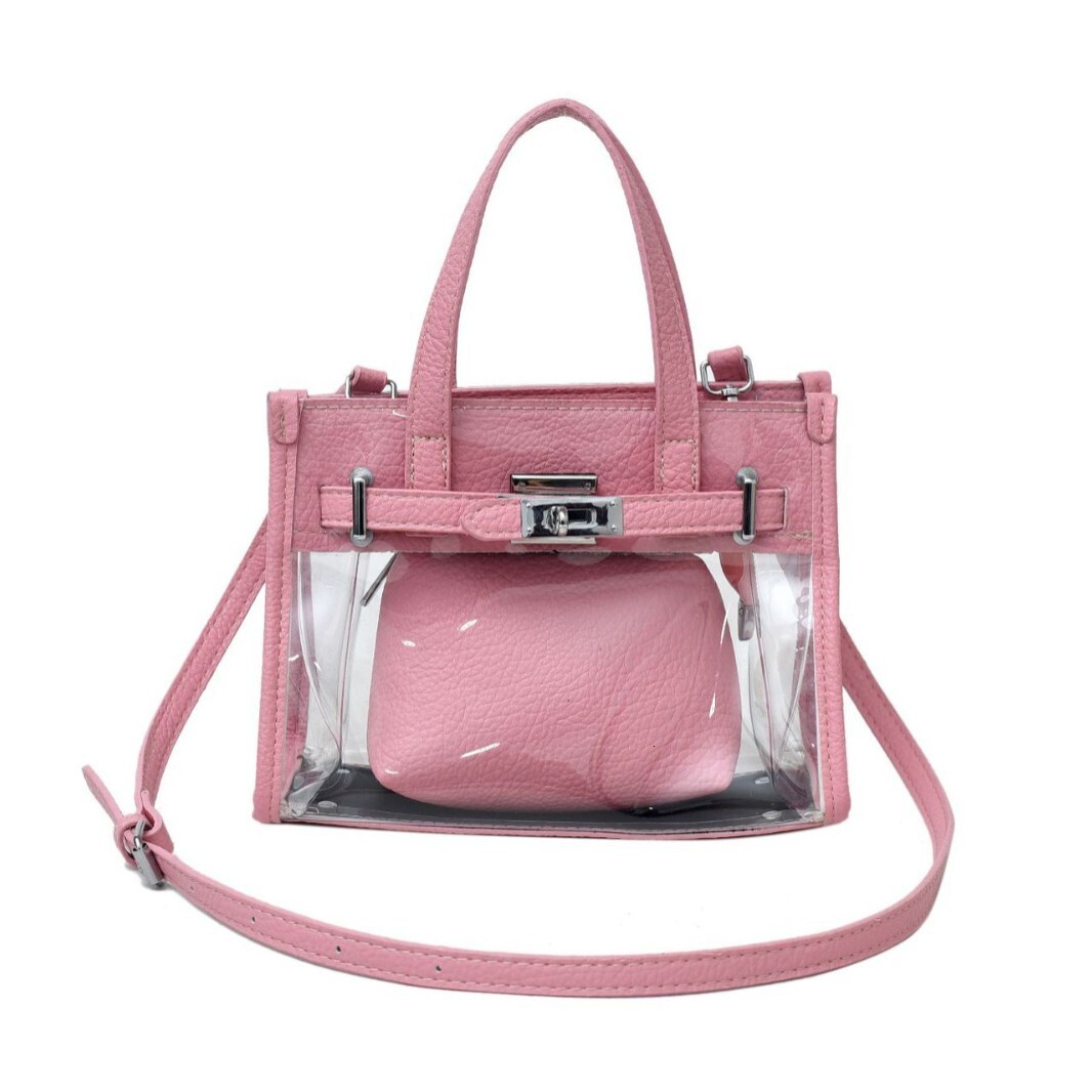Trendy Transparent Niche Splicing Tote Bag With Hand-held Bag Inside Fashionable Designer 2025S New Spring And Summer High end Single Shoulder Crossbo
