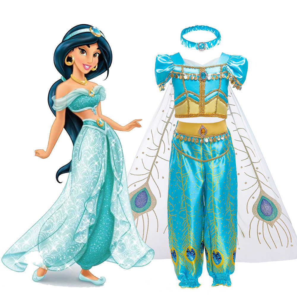 Girl's Dresses Aladdin Lantern Jasmine Princess Dress Halloween Performance Dress Girl Set Childrens Cosplay Anime Y25030736VX