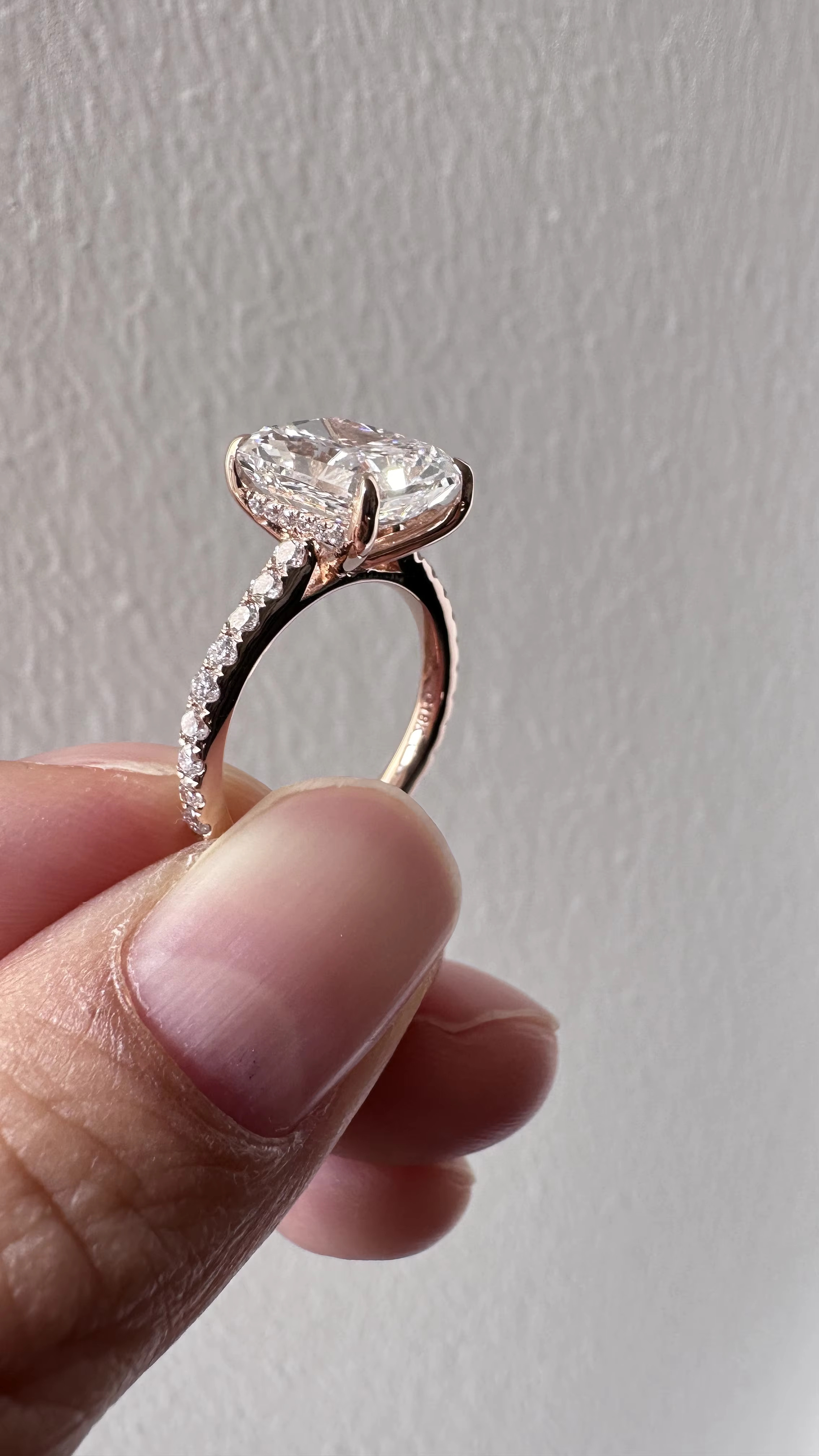 3ct DEF VS-VVS Radiant Cut Lab Diamond Engagement Ring With Hidden halo Sparkly Proposal Ring 100% Handmade Customize