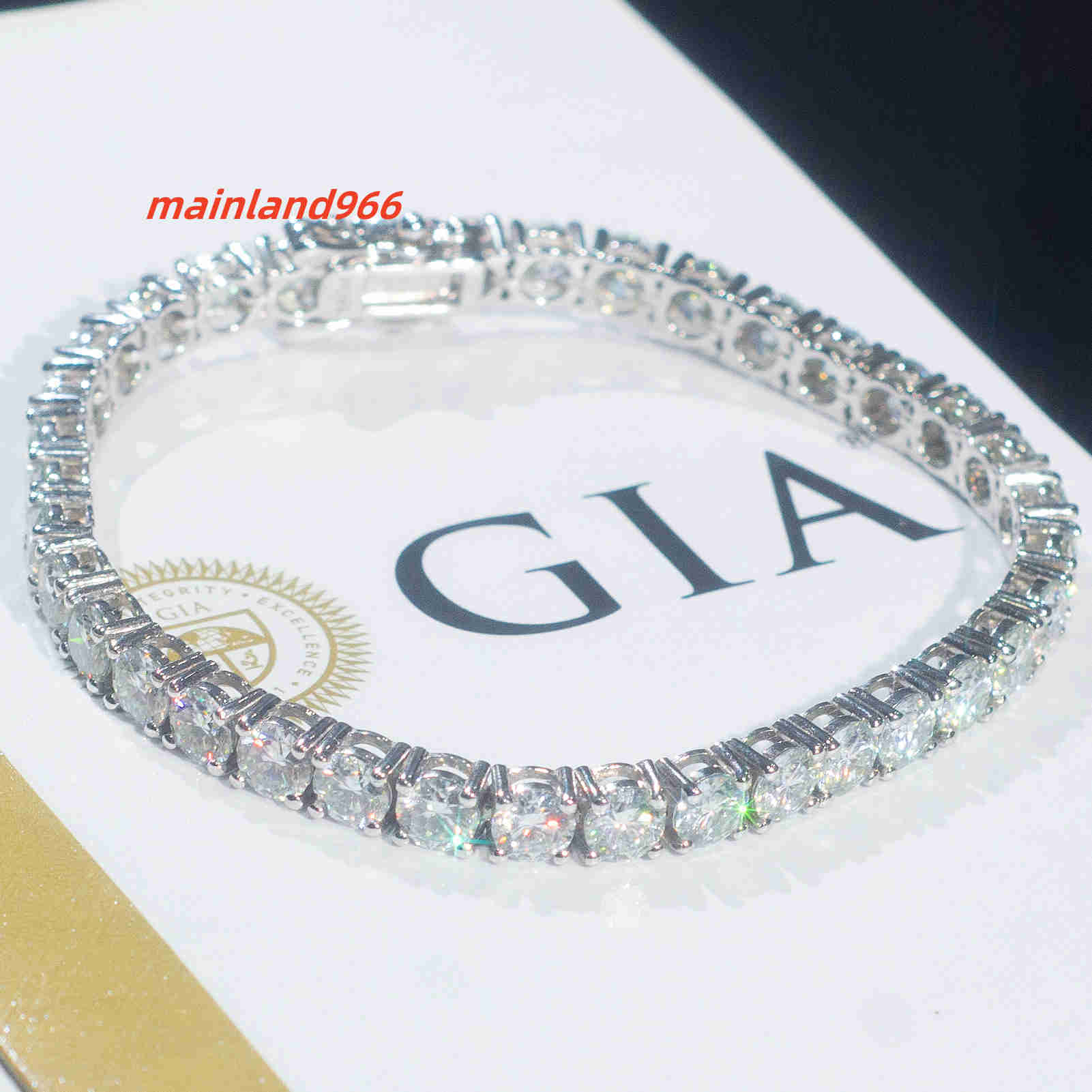 GIA IGI Certified Lab Grown Diamond Tennis Bracelet Chain 10K 14K 18K Gold Adjustable Vvs Lab Created Diamond Tennis Chain