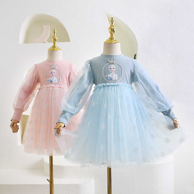 Girl's Dresses Girls dress 2025 autumn/winter baby cotton long sleeved mesh dress little girls star princess dress Y250307651W