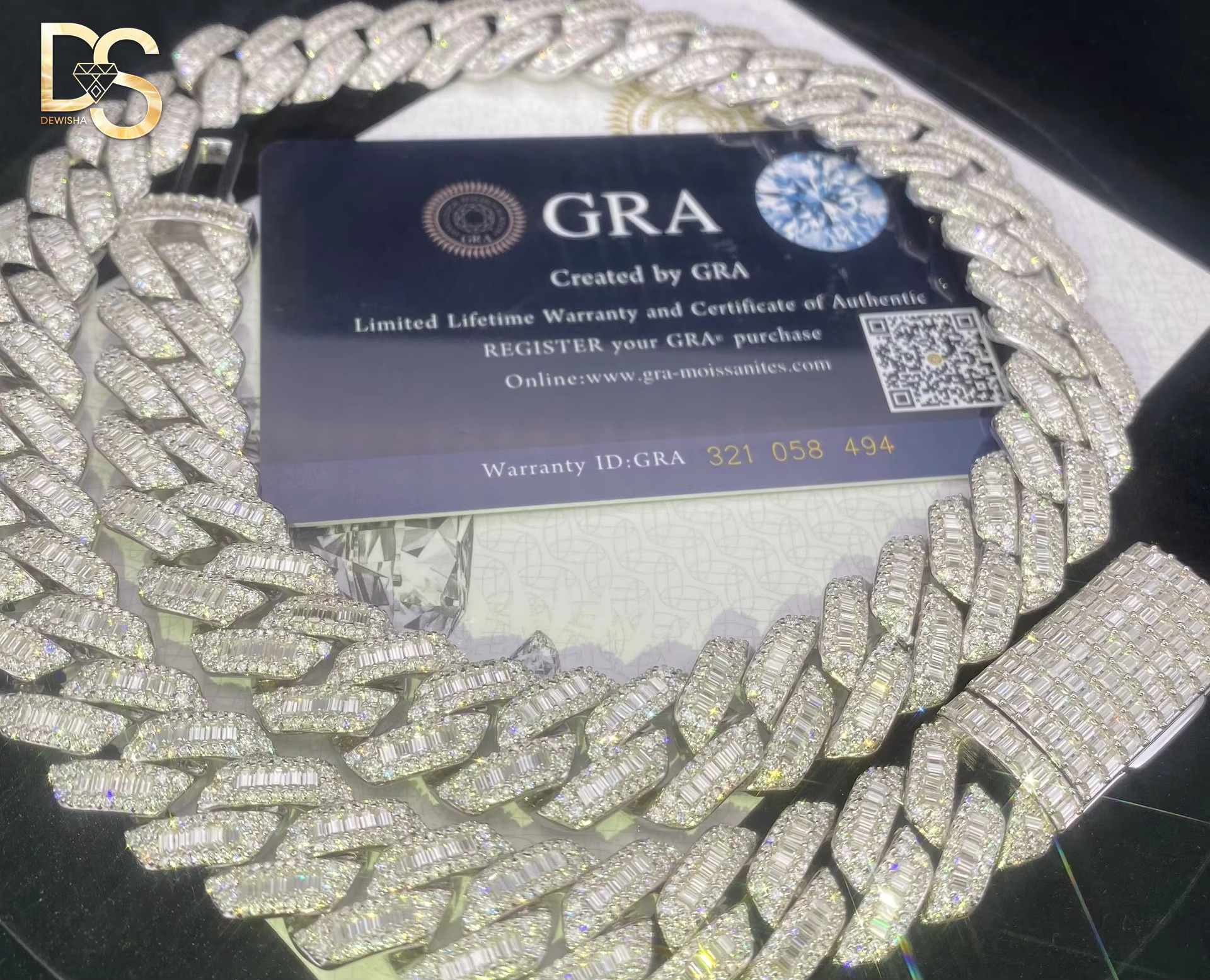 Hot Selling Hip Hop 15mm Iced Out S925 Silver Plated VVS Moissanite Cuban Link Chain Necklace for Men