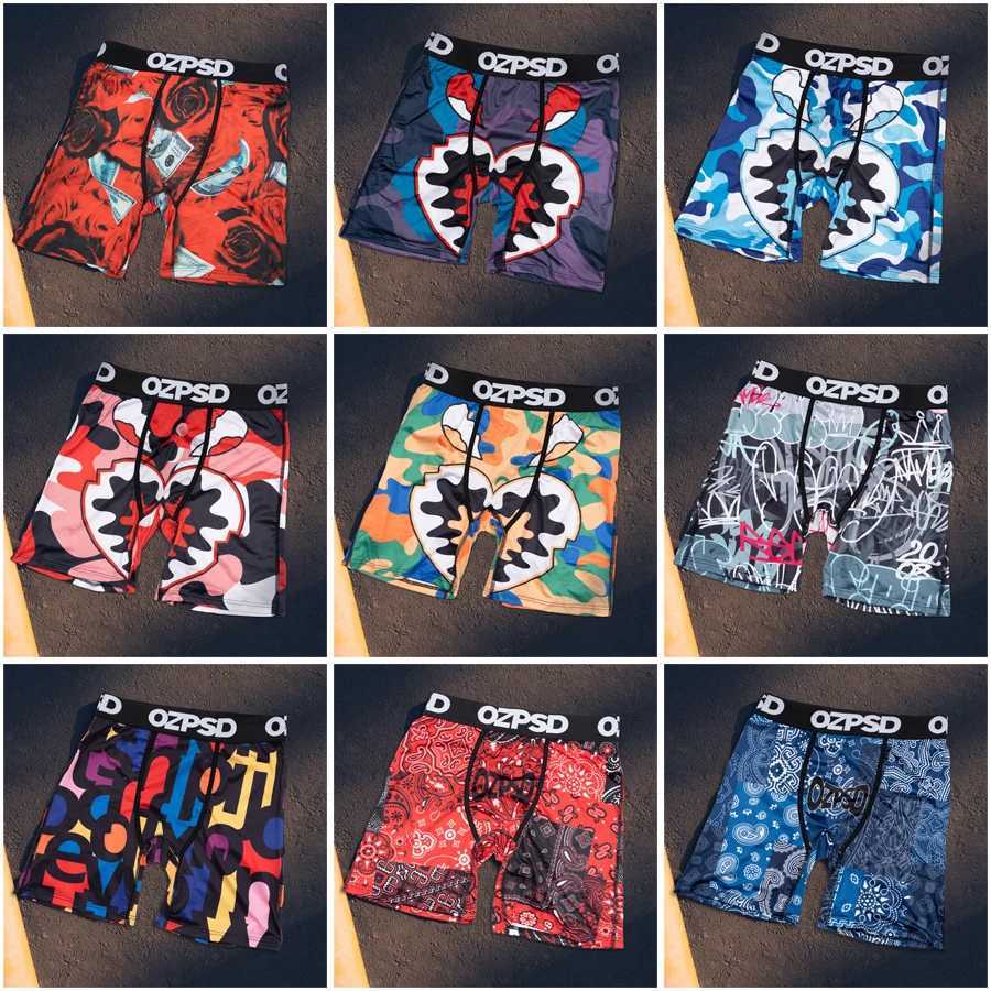 Men's Shorts OZPSD 1Pcs Sexy Men Underwear Boxers Breathable Mens Underpants Funny Printed Mens Panties Man Boxer Briefs Comfortable Trunks Y2503