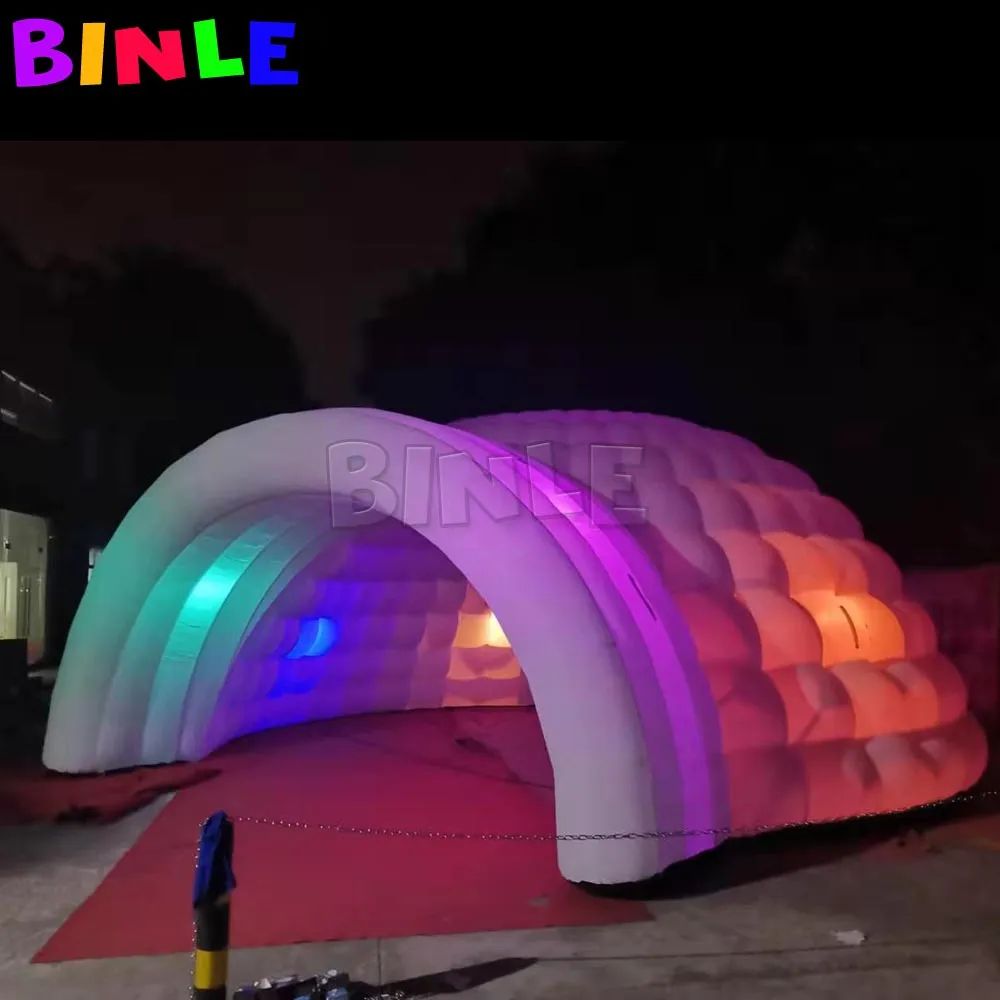 Modual 10mLx10mWx6mH (33x33x20ft) with blower Giant Inflatable Dome Tent With Led Lighting For Event Gazebo Blow Up White Igloo Garden Dance House Par