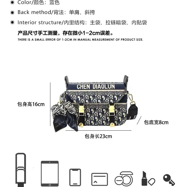 fashion New Envelope Embroidered Versatile And High End Women's Crossbody Cambridge Bag Adjustable Strap