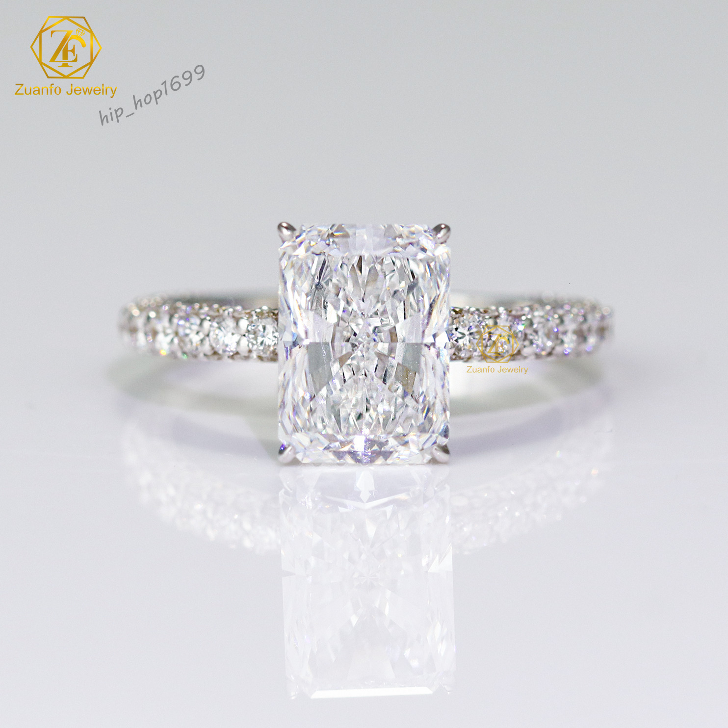 Gia Igi Certified Cvd HPHT Lab Grown Created Diamond Women Ring 14K 18K Solid Gold 3CT Radiant Cut LAB Diamond Engagement Ring