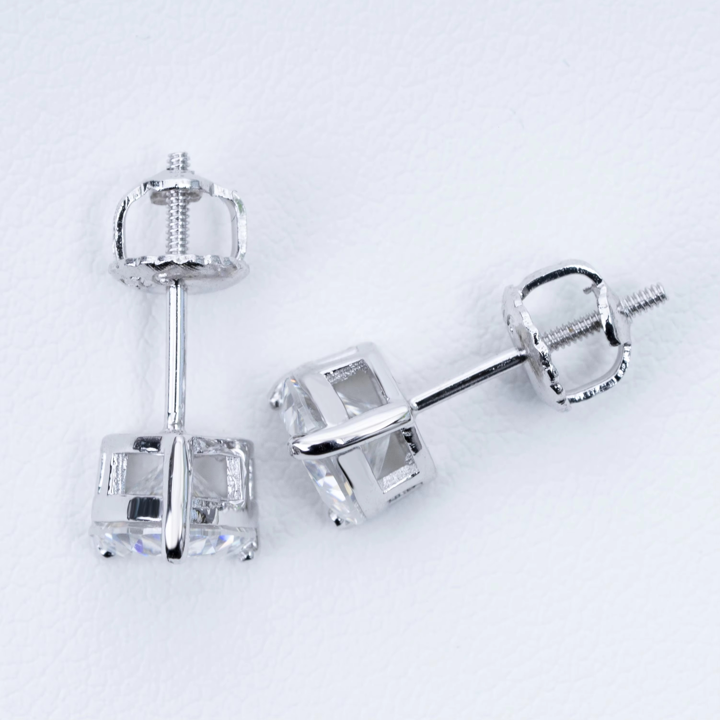 925 Sterling Silver Moissanite 9K 10K 14k 18K Gold Stud Woman Fine Jewelry Earrings