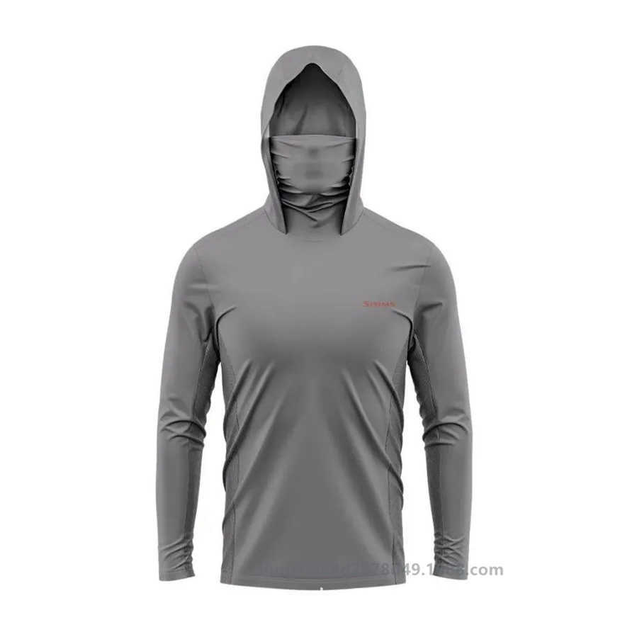 Outdoor Jackets Hoodies Simms Fishing T-shirt Long Sleeve Hoodie Mask Integrated Sunscreen Upf50+with Hat and Face H250307