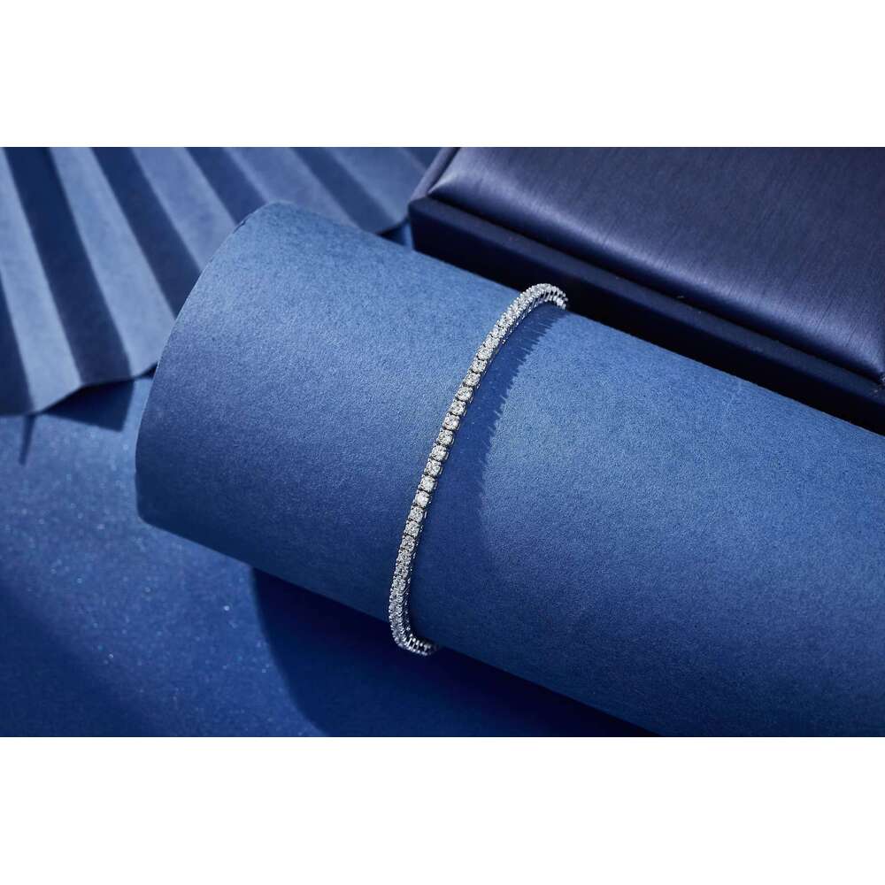 Wholesale 2mm Moissanite Tennis Chain CZ Necklace Unisex Hip Hop Fashion Jewelry Sier Bracelets Bangles Cut Dia