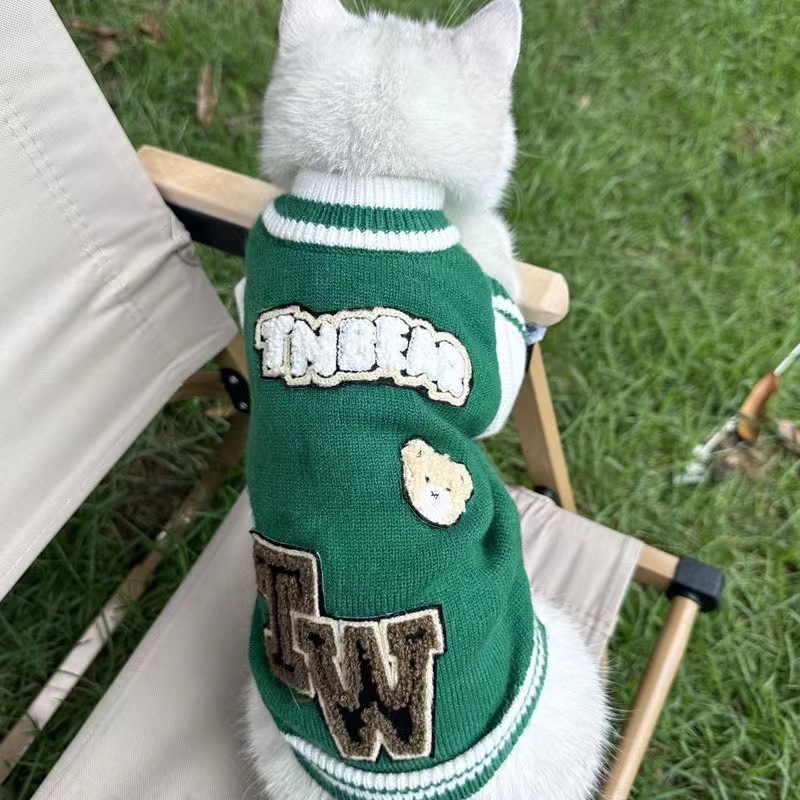 free shipping Designer Clothes Pets Cardigan Sweaters Small Dogs Girl Boy Warm Winter Fall Dog Coats Preppy Style Knitted Puppy Sweater for Chihuahua 