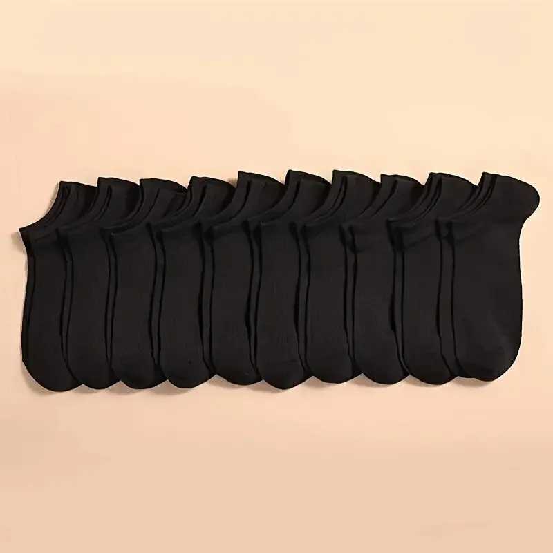 10 Pairs Unisex Casual Plain Color Boat Socks Thin Breathable Comfy Anti Odor Sweat-absorbing Low Cut Ankle Socks For Men WomenT250313