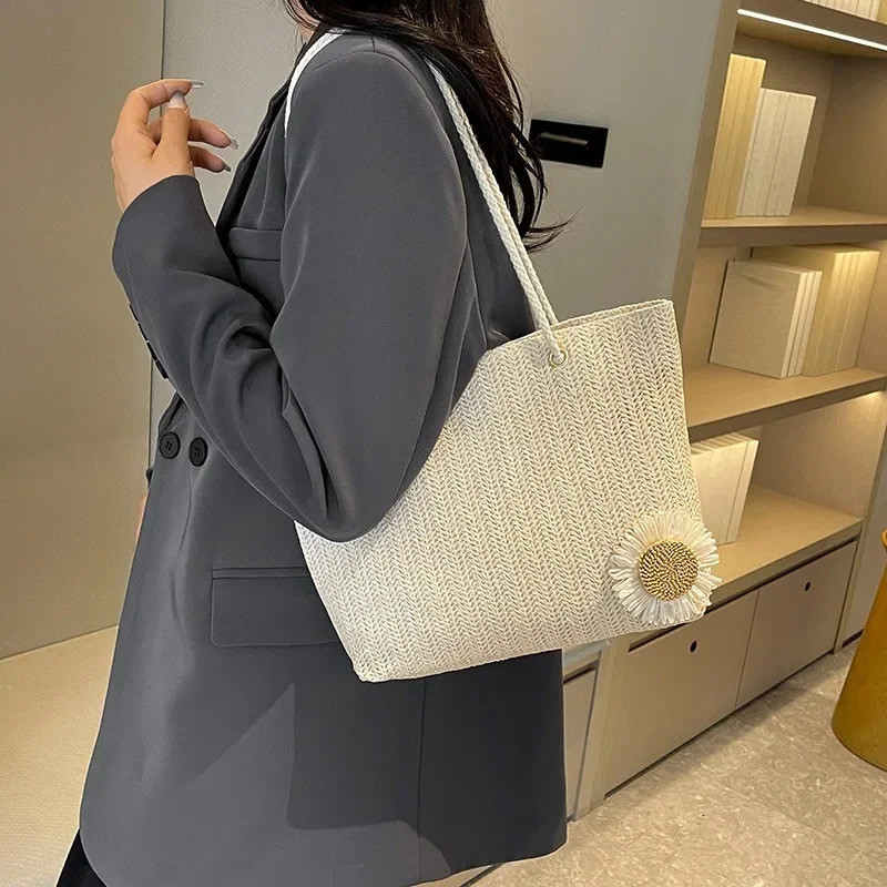 Handmade Woven Bag Outdoor Outing Hundred Handbag School Tote Female Niche Canvas 250227