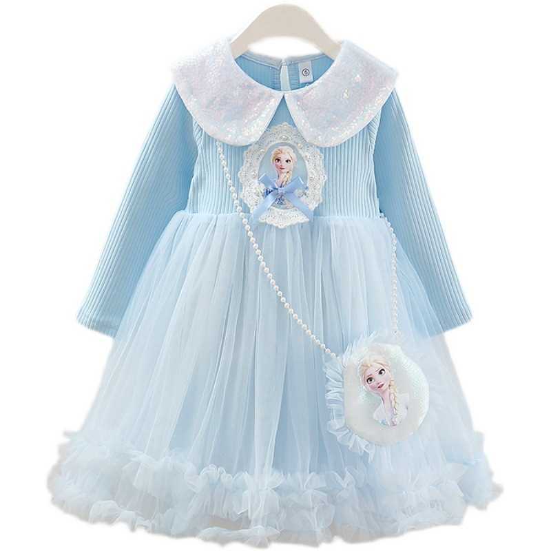 Girl's Dresses Girl Princess Skirt Spring and Autumn 2025 New Long Sleeve Aisha Puff Dress Childrens Western Cake Skirt Y250307P4BD