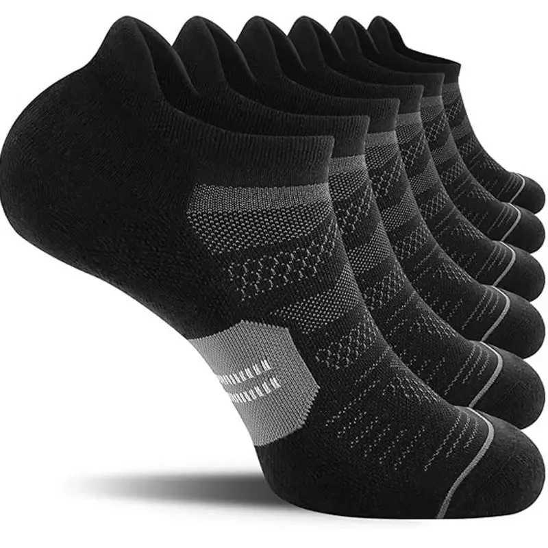 5 Pack Mens Running Ankle Socks with Cushion Low Cut Athletic Sport Tab SocksT250307