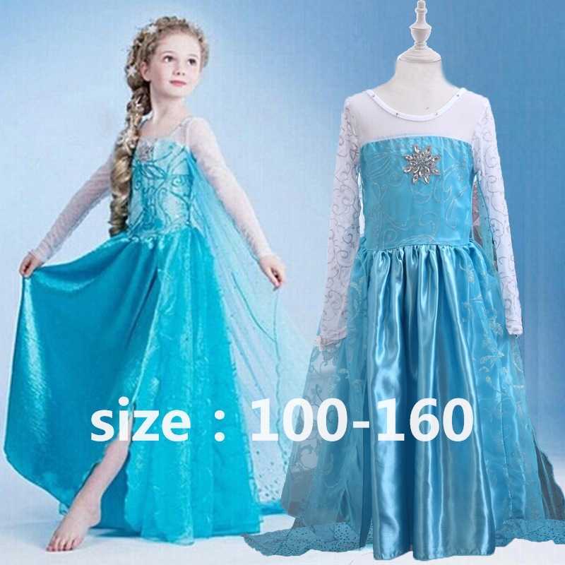 Girl's Dresses Daughters childrens clothing Cosplay cartoon snow and ice fate Princess Aisha dress 10000 performance clothes Y250307COHL