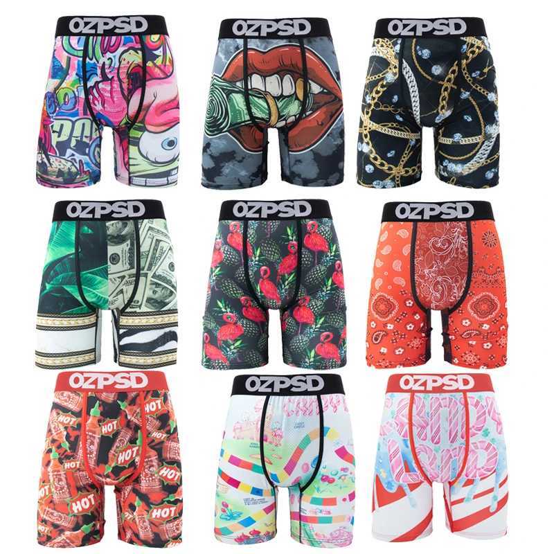 Men's Shorts OZPSD Sexy Men Underwear Boxers Cueca Male Panty Lingerie Men Underpants Boxershorts Plus Size Breathable Print Man Boxer Briefs Y25
