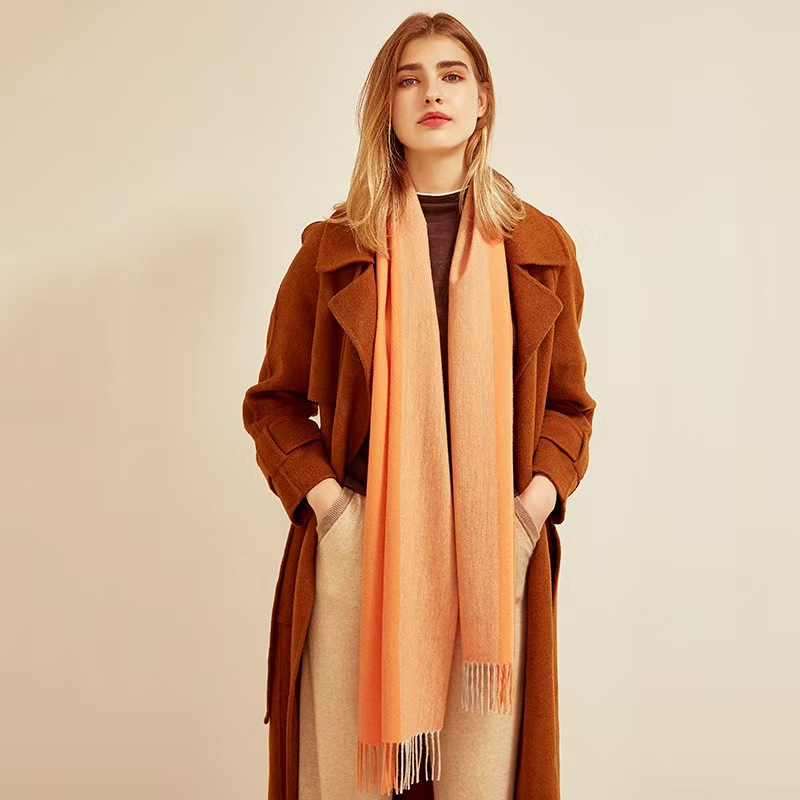 K076 New cashmere stitching multi-color woven scarf unisex warm Korean style women's shawl ready stock wholesale