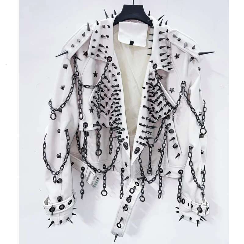 vintage Skull Punk Leather gothic fashion y2k clothes haruku Jacket