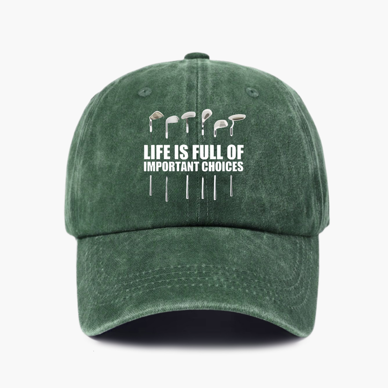 TEMU Mens and Womens Water Washed Hat Golf Funny Printed Water Washed Used Baseball Hat Sunshade Hat 241009