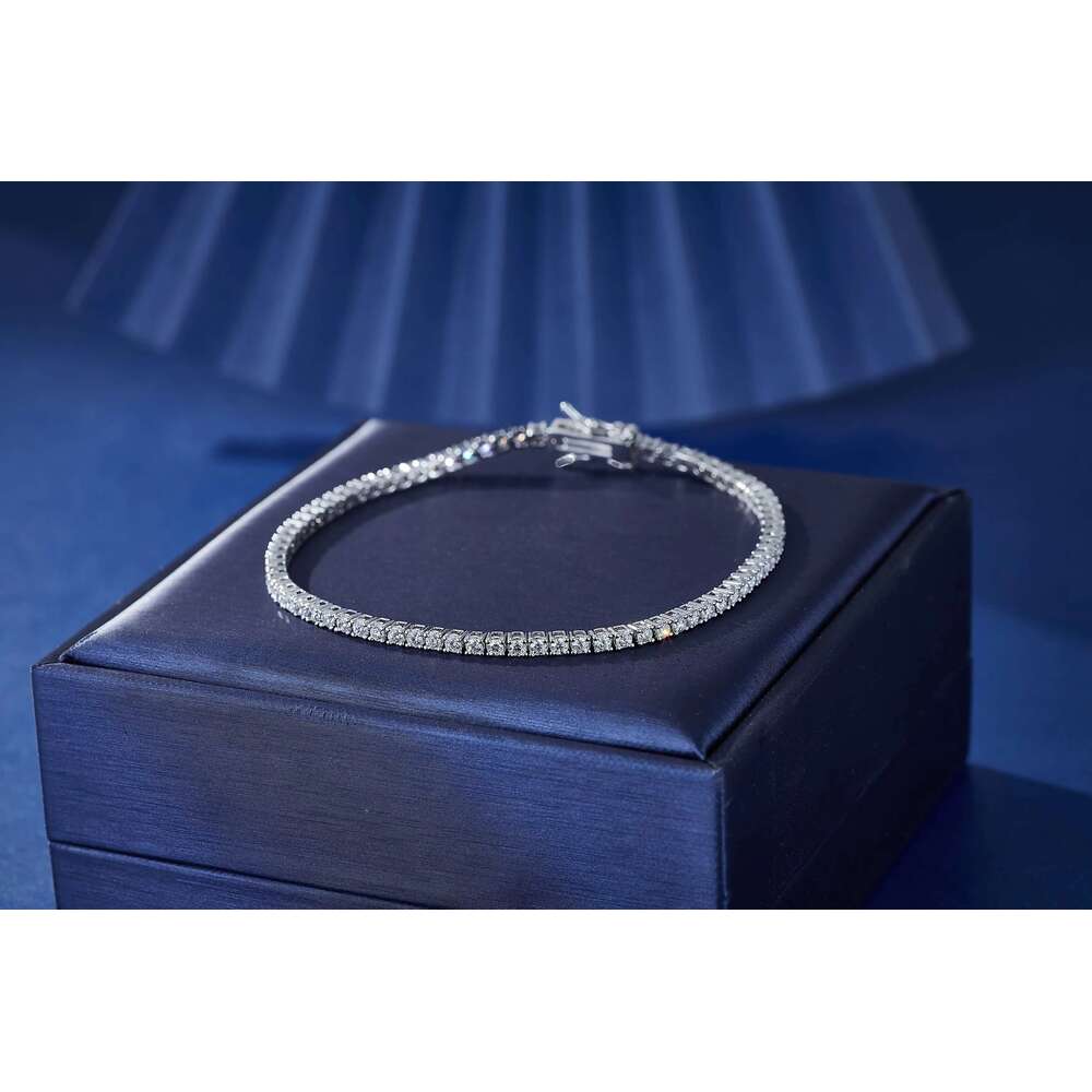 Wholesale 2mm Moissanite Tennis Chain CZ Necklace Unisex Hip Hop Fashion Jewelry Sier Bracelets Bangles Cut Dia