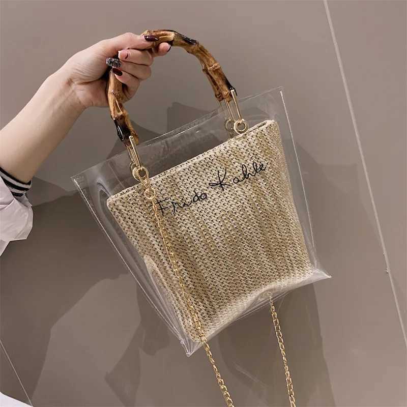 New Arrival Transparent Jelly Bag Set for Women Summer Tote Handbag Waterproof PVC Large Luxury Brand Designer Crossbody Shoulder Bag T250307