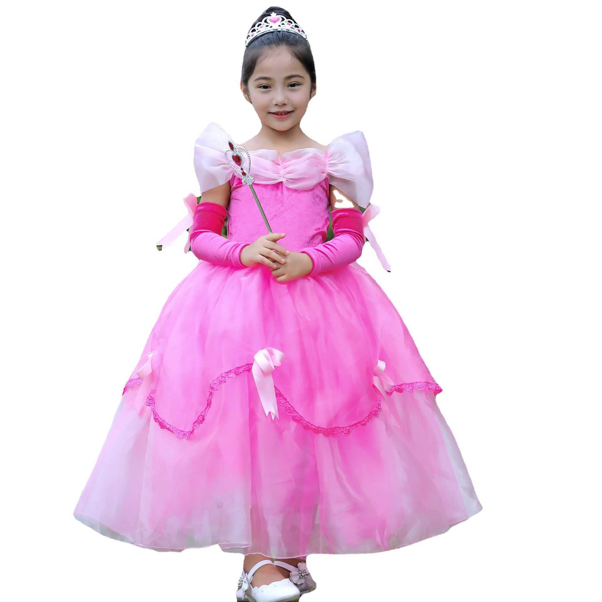 Girl's Dresses New baby princess dress pink childrens poncho dress show Dress Halloween blue competition purple dress Y25030715NN