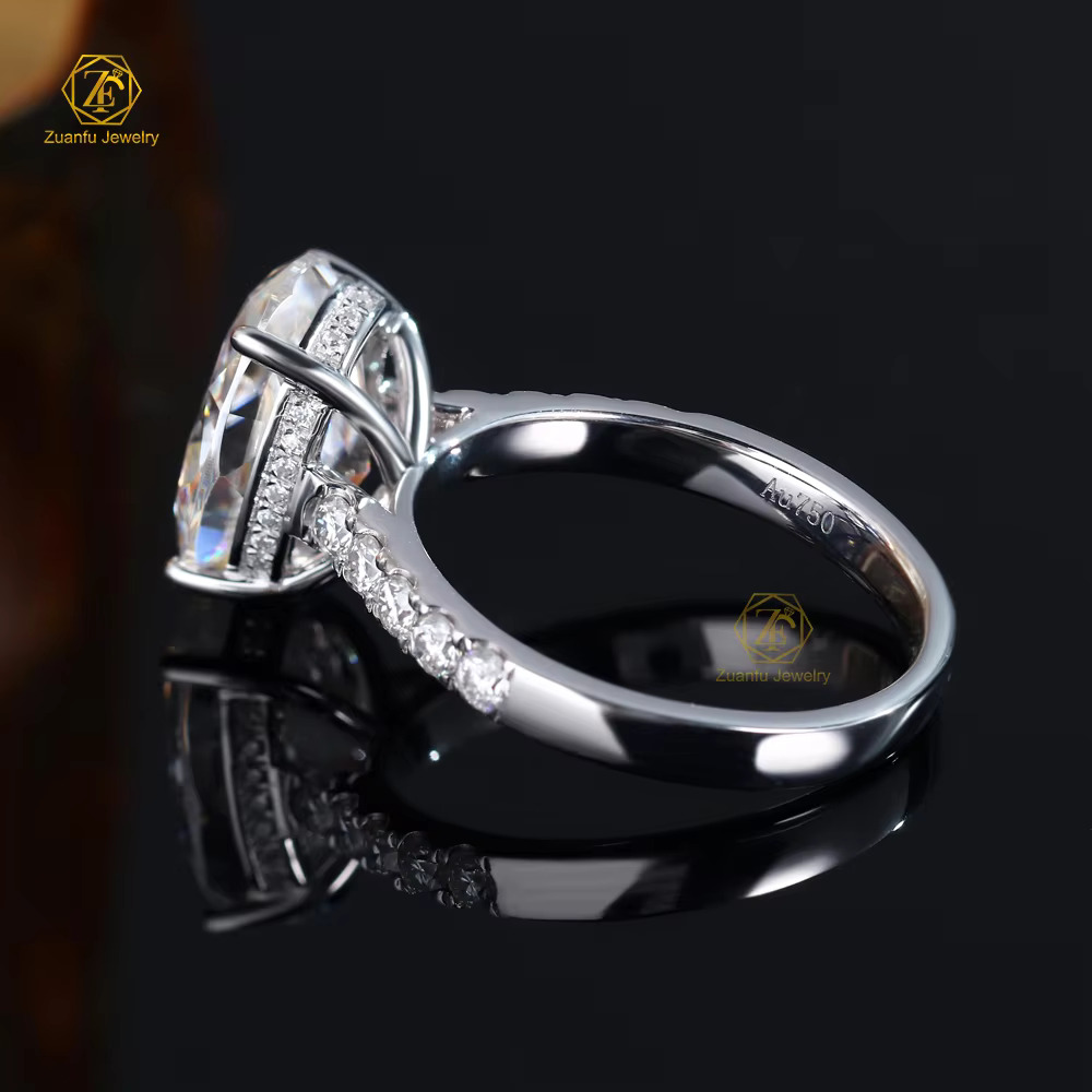 ZuanFo 14k 18k Solid Gold GIA IGI Certified CVD HPHT Lab Grown Created Diamond Engagement Ring 18k Solid White Gold for Women