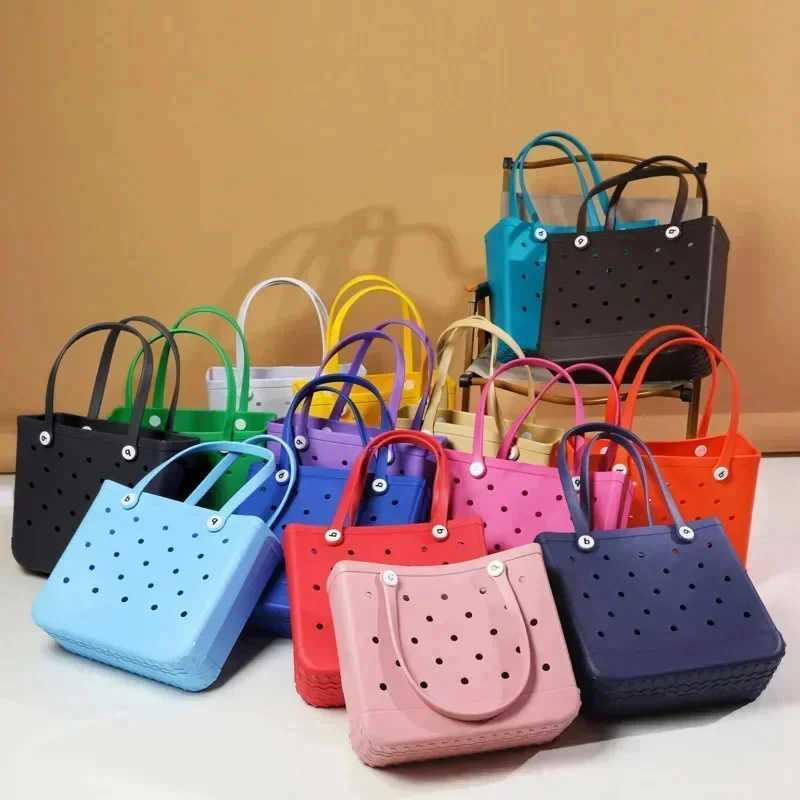 New 47CM Fi Hole Summer EVA Beach Bag 2024 Outdoor Travel Picnic Cvenient Waterproof Oversized Handbag Shopping SportsXJ250308