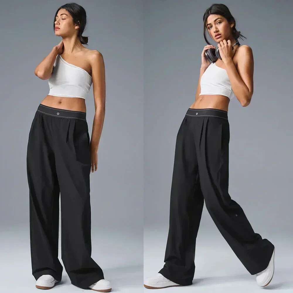 Loose Casual Outdoor Comfortable Suit Up Trouser Sports High Waisted Straight Leg Wide Pants Women's