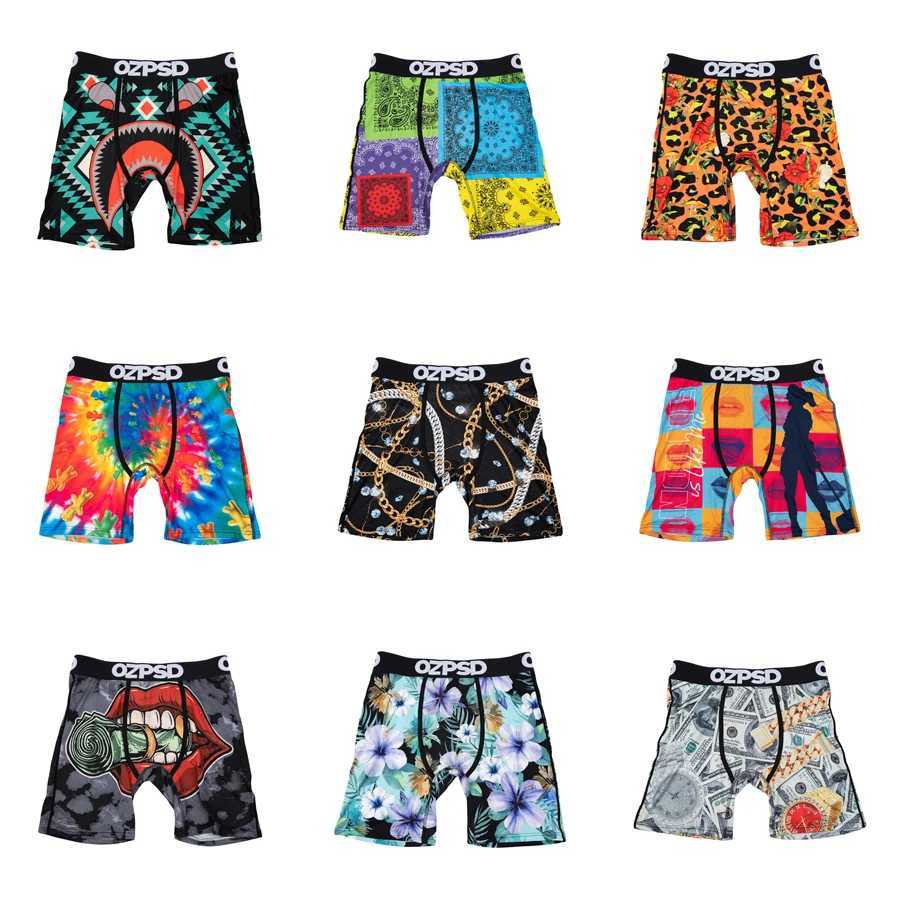 Men's Shorts OZPSD Seamless Sexy Men Underwear Boxer Cueca Male Panties Lingerie Men Underpants Boxershorts Plus Size Printed Mens Boxers Y250307