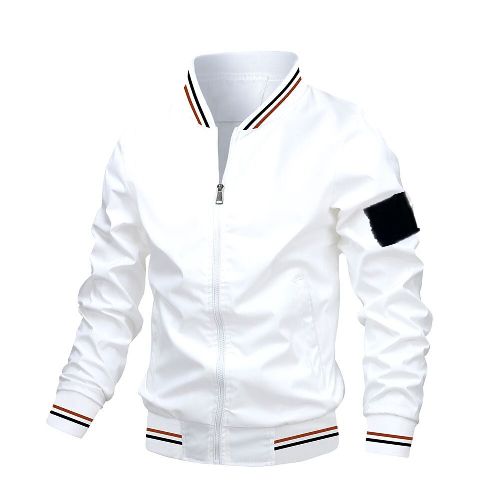 25ss Men's TOPstoney stones jacket classic casual brand jacket shirt pure cotton stand collar solid color bomber jacket arm decoration tricolor spring coat