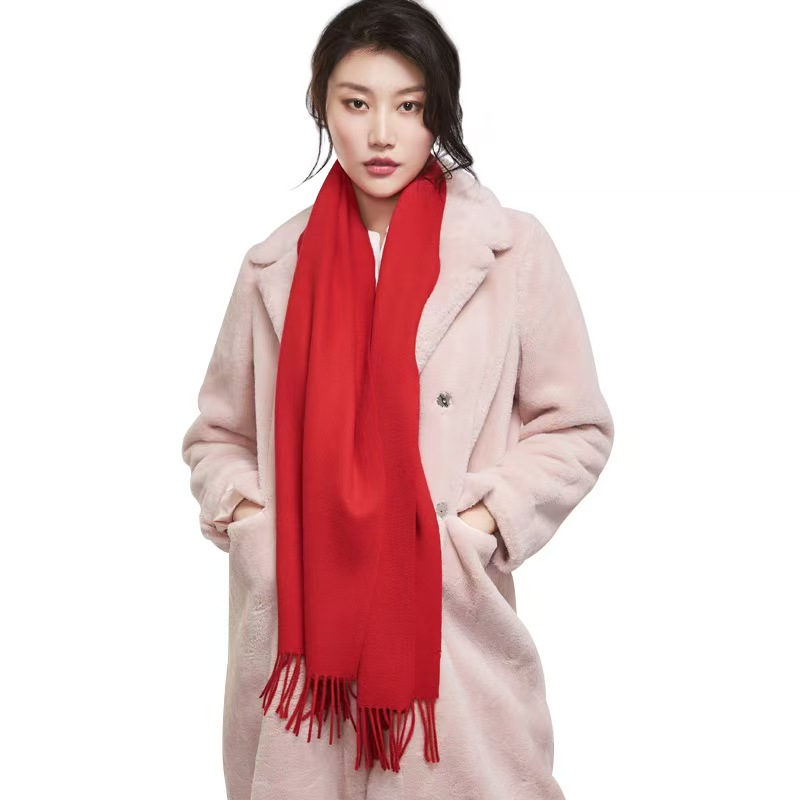 K068 Inner Mongolia manufacturers directly supply women's solid color wool scarf autumn and winter warm plain small shawl warm scarf
