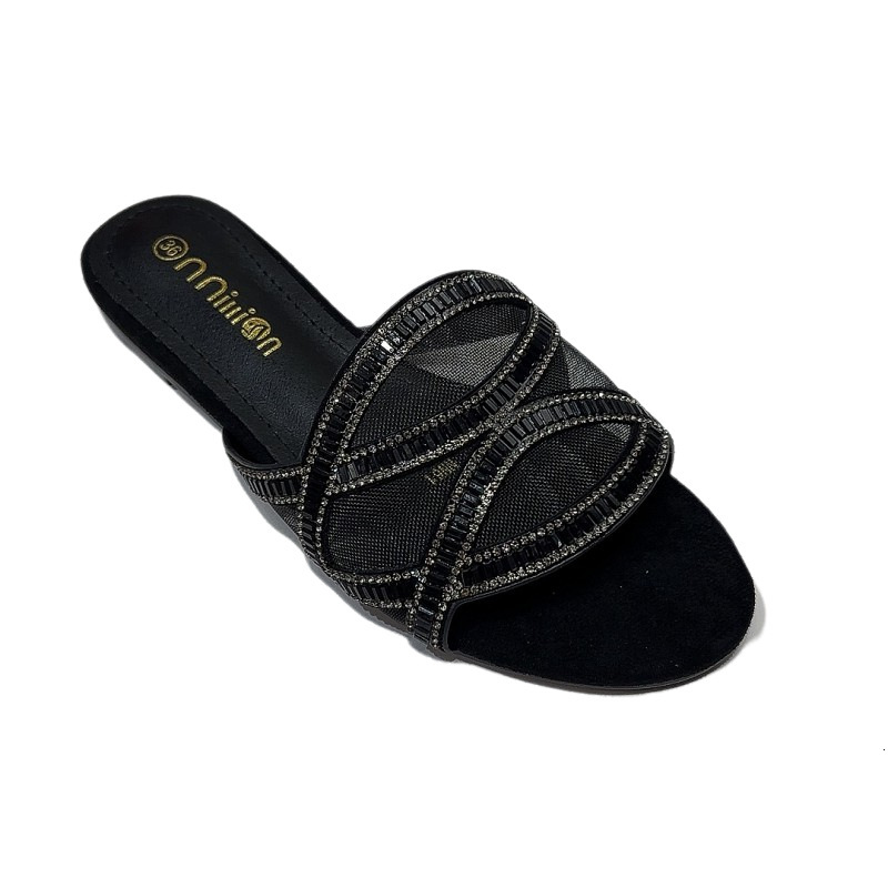 2025 Summer New One-piece Sandals For Women Outdoor Designer Sandals Wear, Suede And Rhinestone High End Fashion Free Shipping Designer Women S Slippe