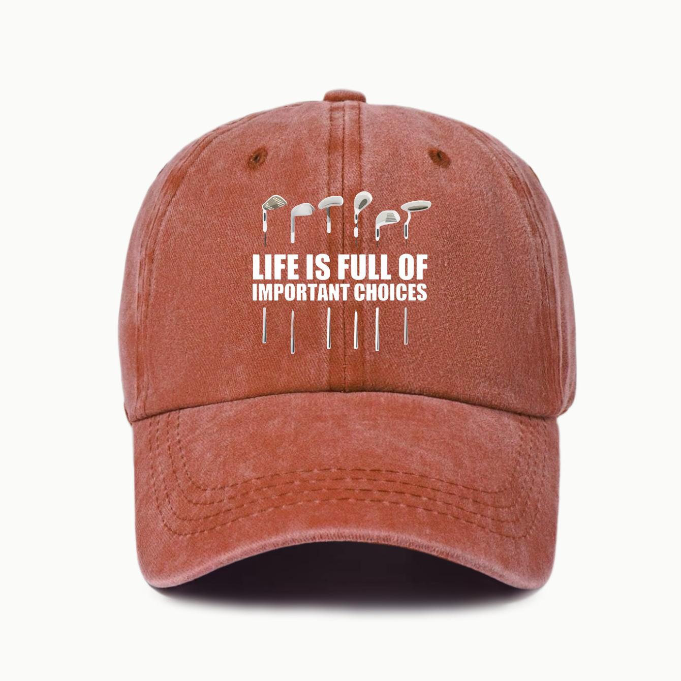 TEMU Mens and Womens Water Washed Hat Golf Funny Printed Water Washed Used Baseball Hat Sunshade Hat 241009
