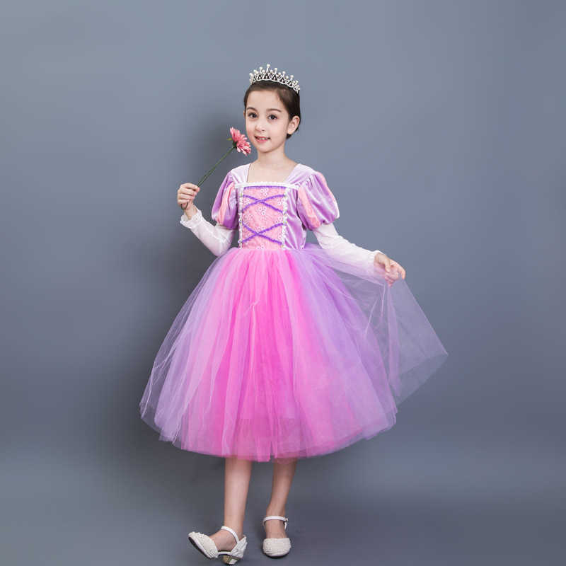 Girl's Dresses Summer New Sofia Halloween Long Hair Princess Dress Girls Dress Western Performance Dress Long Dress Flower Girl Y25030775YY