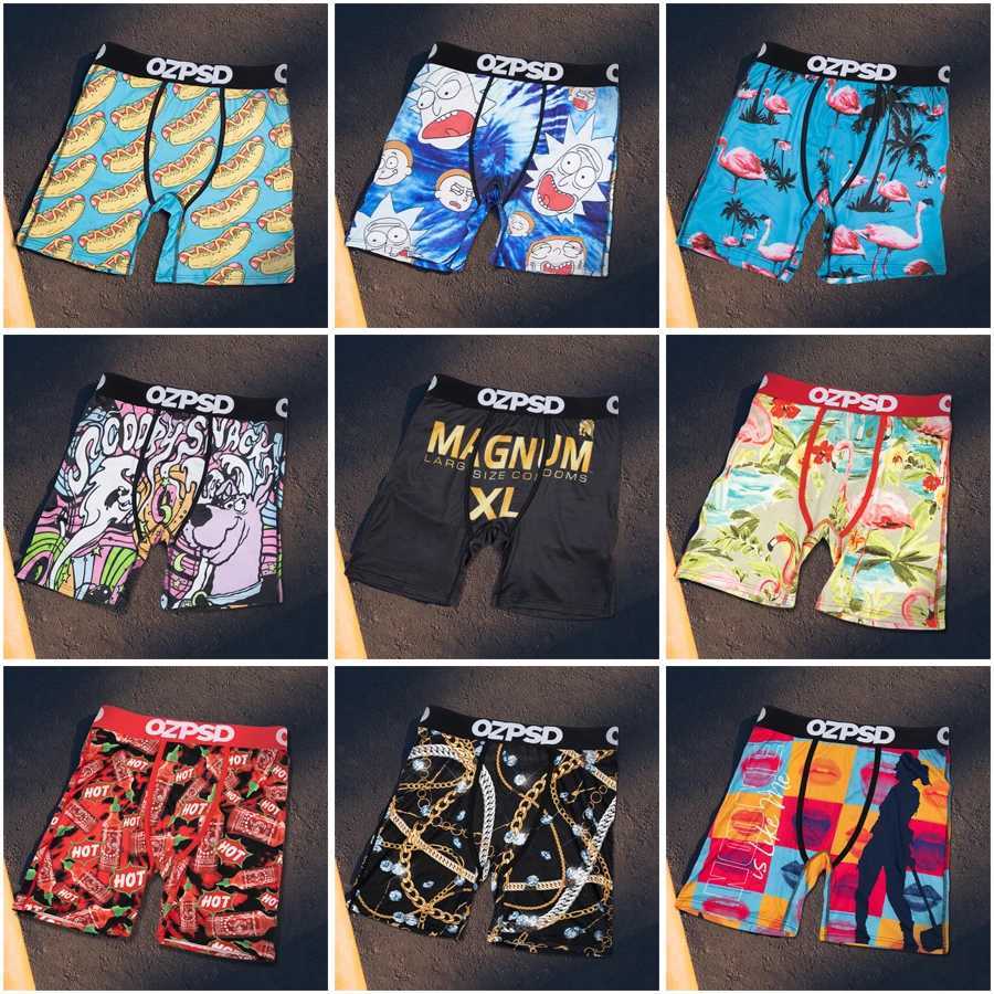 Men's Shorts OZPSD 1Pcs Sexy Men Underwear Boxers Breathable Mens Underpants Funny Printed Mens Panties Man Boxer Briefs Comfortable Trunks Y2503