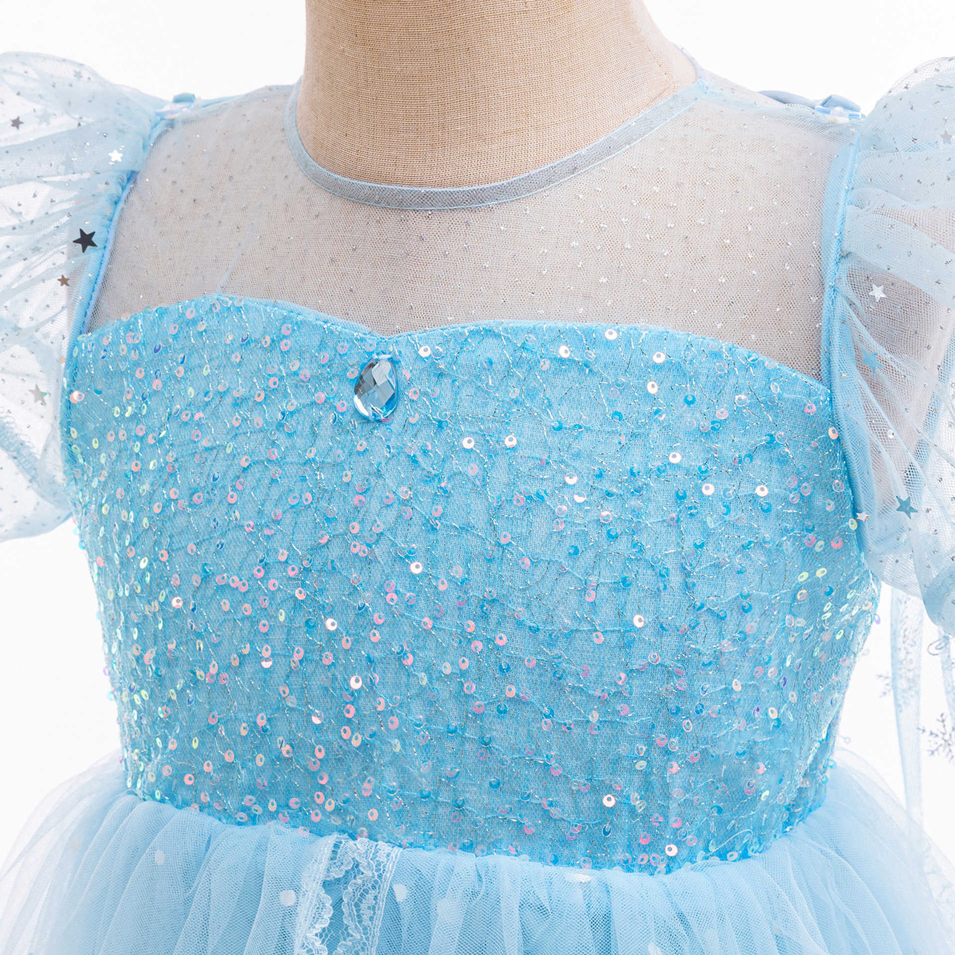 Girl's Dresses Girls Princess Dress Summer New Ice and Snow Romance Western Style Dress Little Girl Puffy Skirt Y250307ZY13