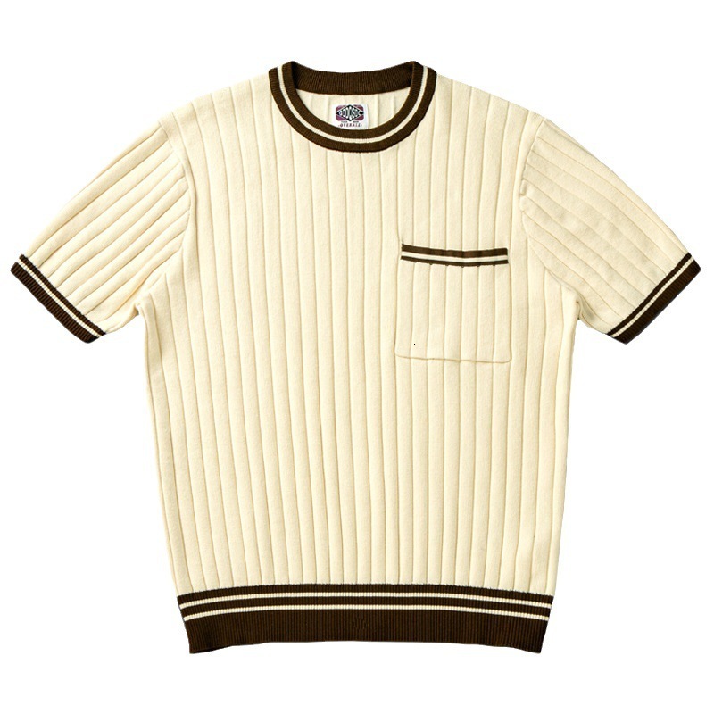 Men's T-Shirts Men Short Sleeve Sweater T-shirt O-neck Knitted Top Tees Streetwear Social Club Casual Tee Shirt 230509