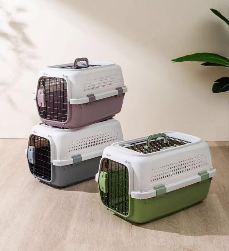 with Litter Tray Portable Pet Carrier: Airline Approved, Collapsible Cat Air Box for Car Travel Consignment - Secure & Comfortable Free shipping