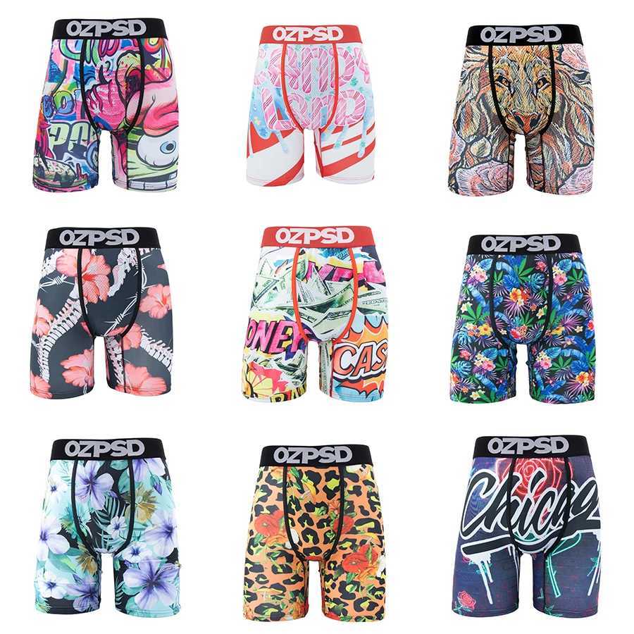 Men's Shorts OZPSD Sexy Men Underwear Boxers Cueca Male Panty Lingerie Men Underpants Boxershorts Plus Size Breathable Print Man Boxer Briefs Y25