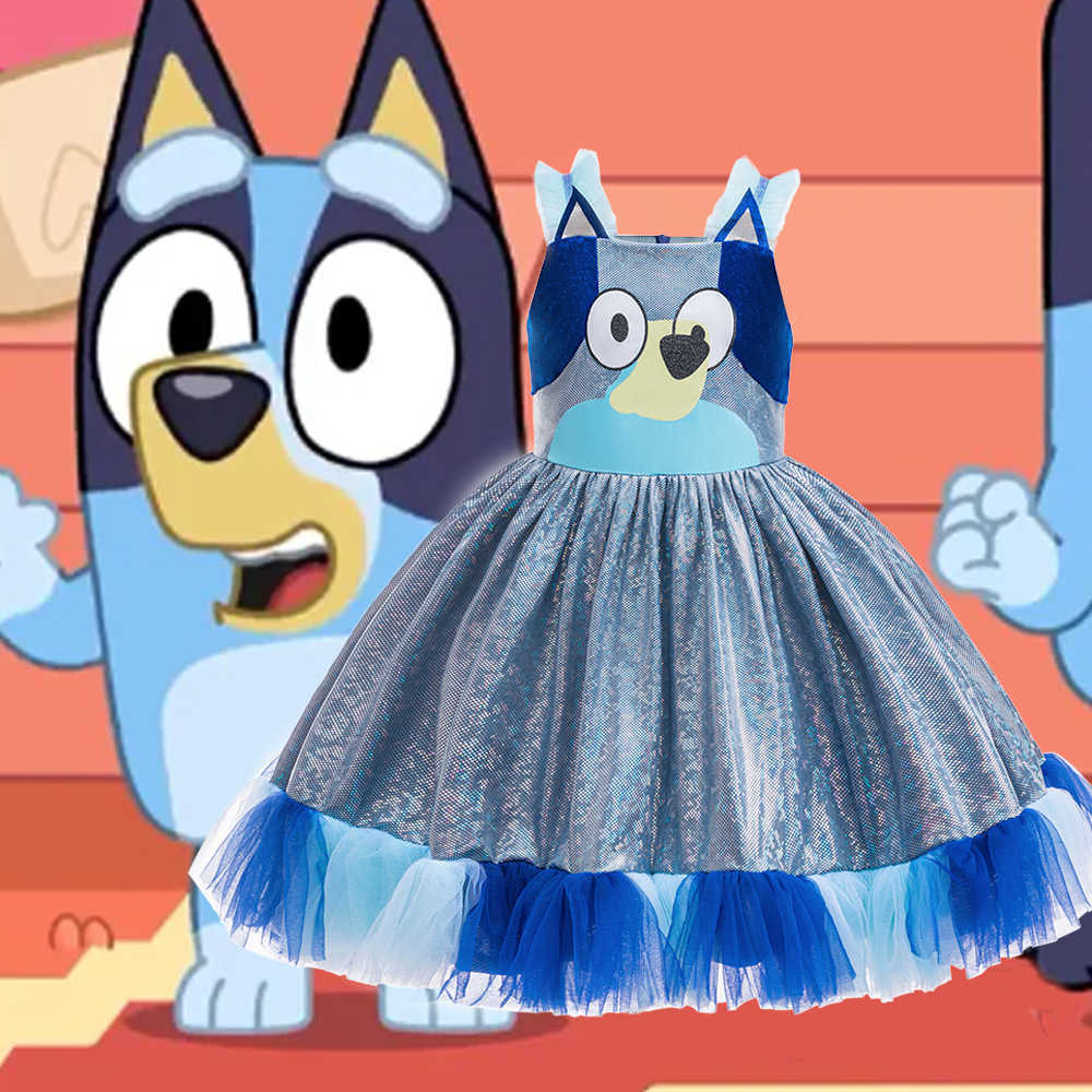 Girl's Dresses New girls animated Brui cartoon printed princess dress cosplay childrens fluffy dress Y2503072AV9
