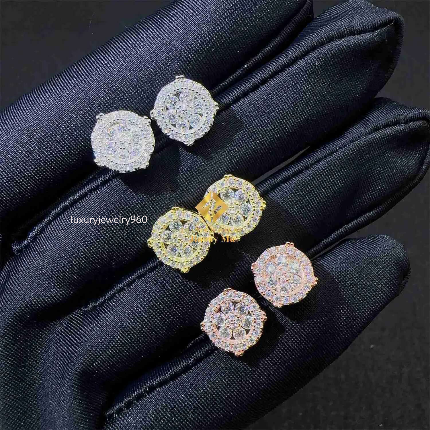 Best Selg Popular Hip Hop Earring Wholesale Price Sier Iced Out Jewelry Vvs Moissanite Dia Men Stud Earrings