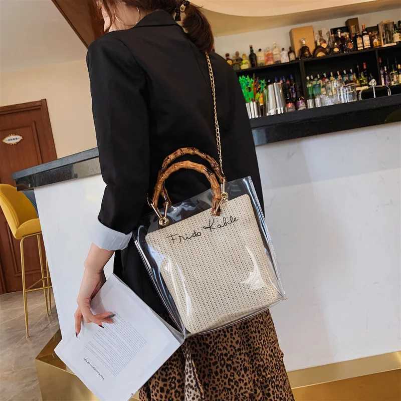 New Arrival Transparent Jelly Bag Set for Women Summer Tote Handbag Waterproof PVC Large Luxury Brand Designer Crossbody Shoulder Bag T250307
