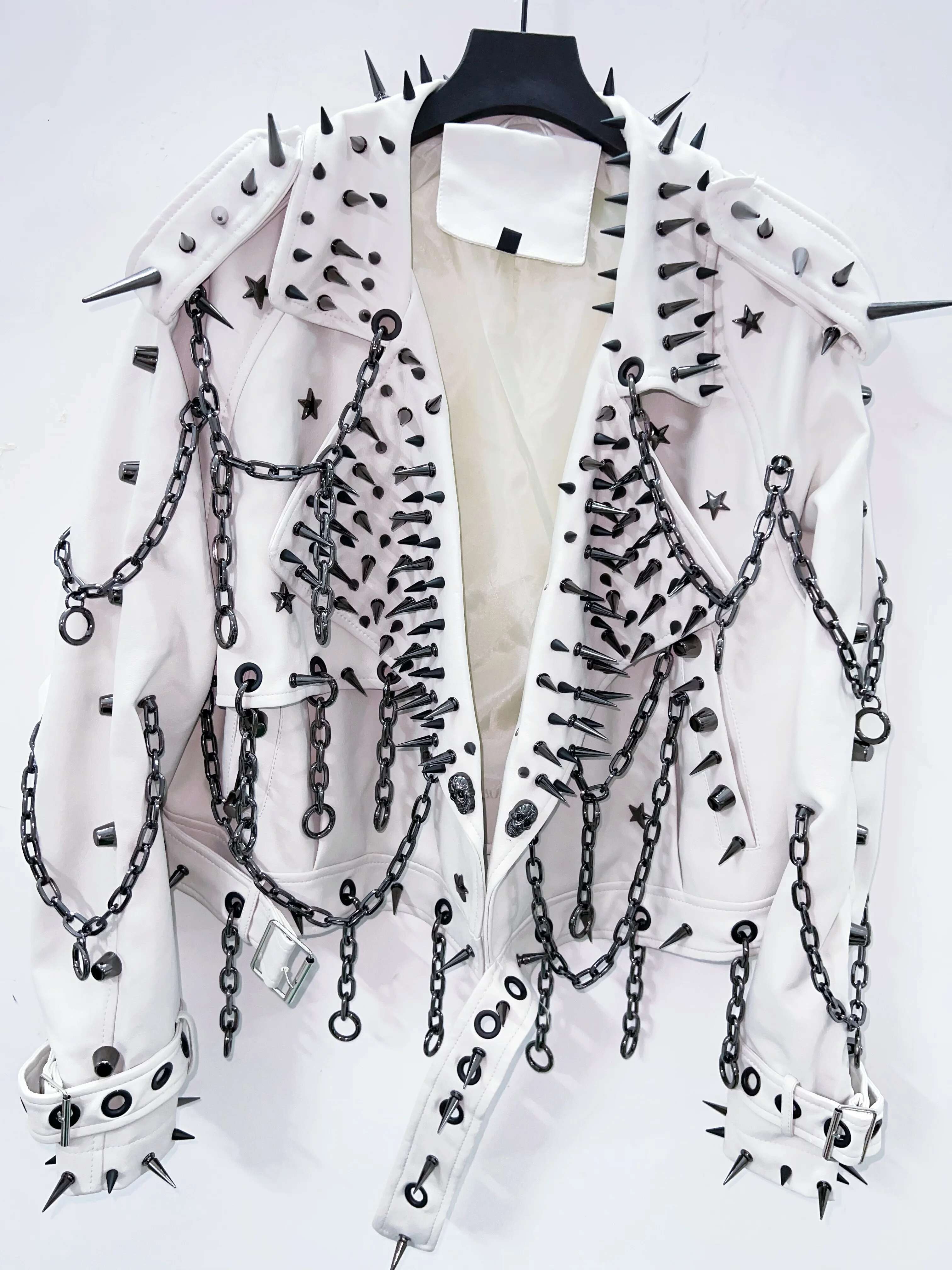 vintage Skull Punk Leather gothic fashion y2k clothes haruku Jacket
