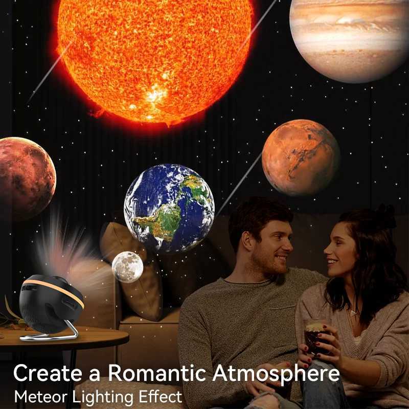 12 IN 1 Galaxy Star Projector with Meteor Ultra Clear Night Light Lamp Rotary Space Ball Planetarium Projector Lights for Kids G M250308