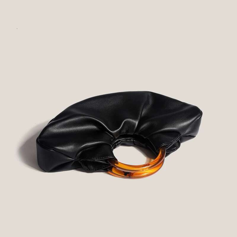 Fashion Tote Designer Handbags High Quality PU Leather Cloud Bag Special Round Amber Acrylic Handle Purse