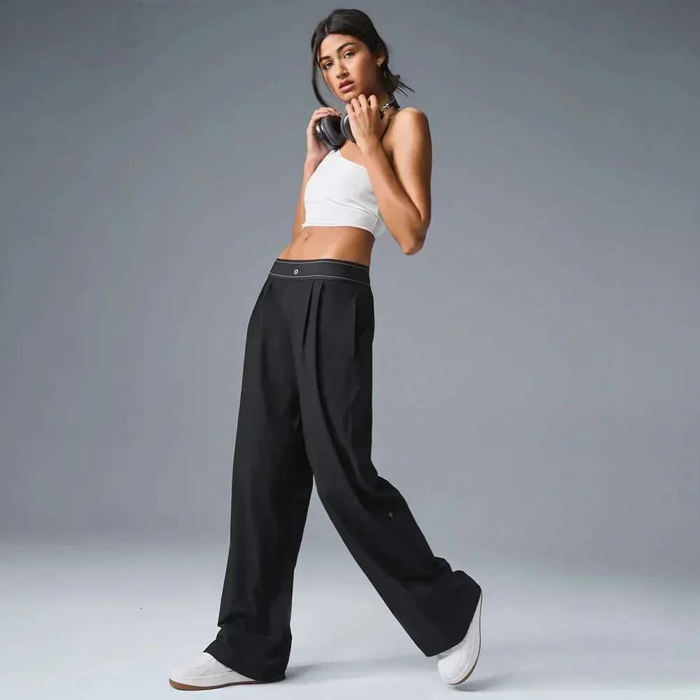 Loose Casual Outdoor Comfortable Suit Up Trouser Sports High Waisted Straight Leg Wide Pants Women's