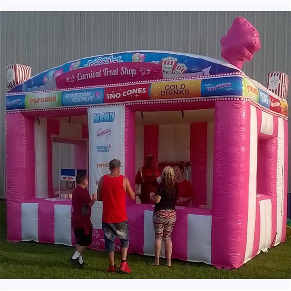 6mLx4mWx3.5mH (20x13.2x11.5ft) with blower Concession stand tent inflatable candy floss ticket changing booth ice cream popcorn cold drink sell room b
