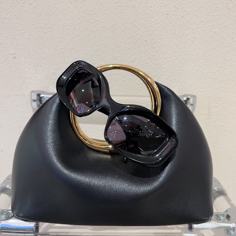 New Minimalist Underarm Trendy Versatile PU Metal Ring Handbag Cloud Crossbody Bag