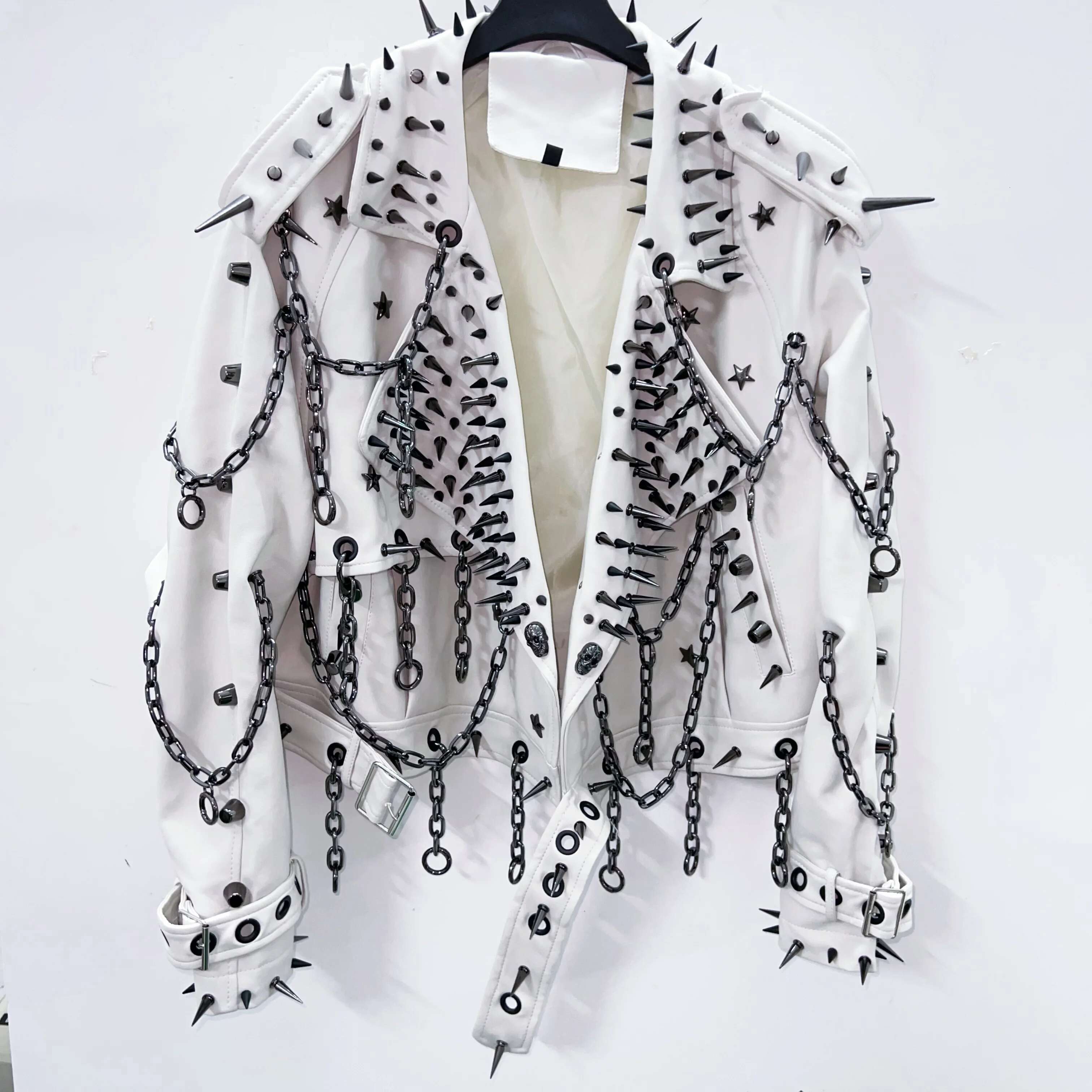 vintage Skull Punk Leather gothic fashion y2k clothes haruku Jacket